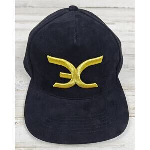 ECJ LUXE COLLECTION Signature Snapback Hat Cap Black w/Gold Embroidered EC Logo